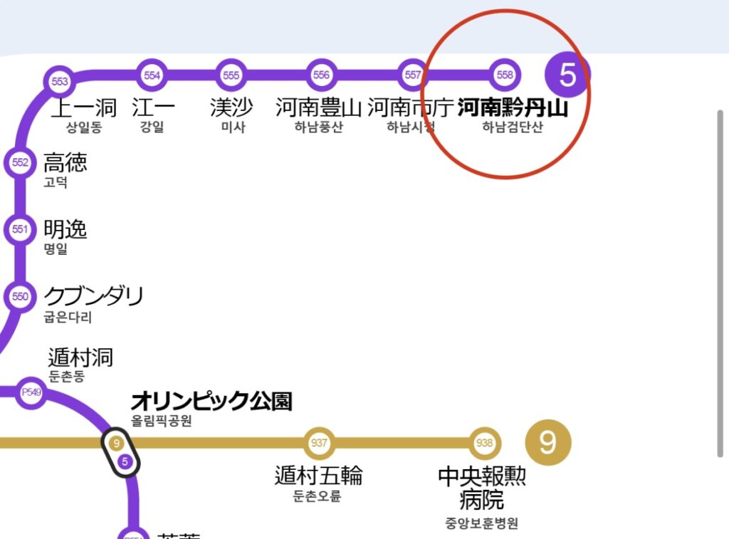 五号線の路線図